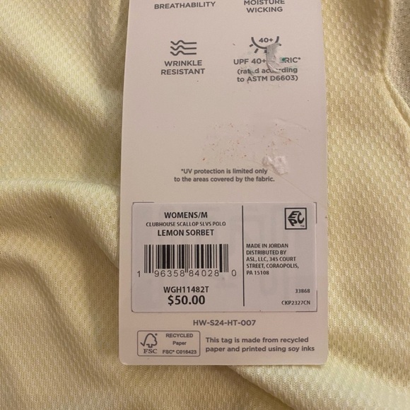 Walter Hagan women’s Medium athletic collared tank top golf yellow poly new - Picture 3 of 11